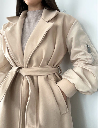 Manteau Bomber beige