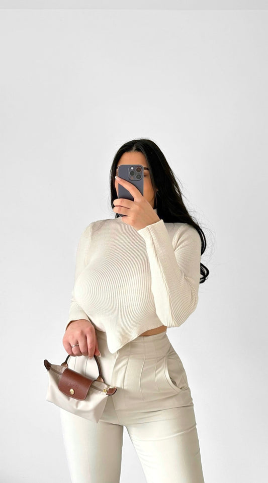 Ribbed turtleneck sweater