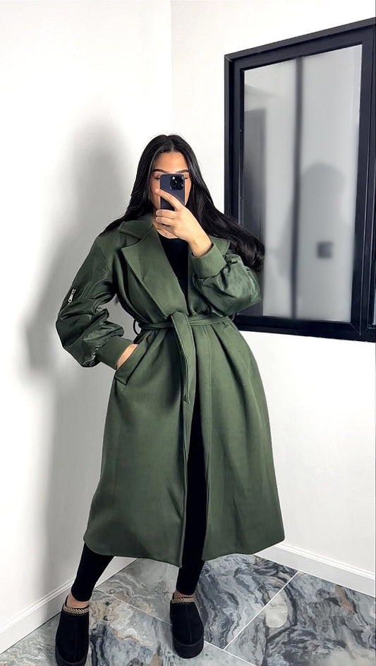 Khaki Bomber Coat