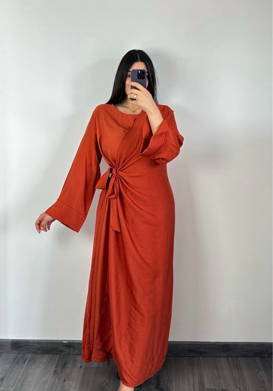 Robe à nouer en lin