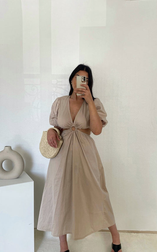 Robe MINA [beige;noir]